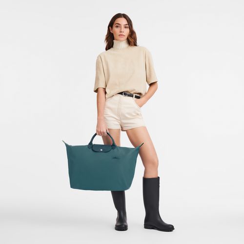 long champ Le Pliage Green S Recycled canvas Miesten Matkakassit Sinivihreä | FIJP7193