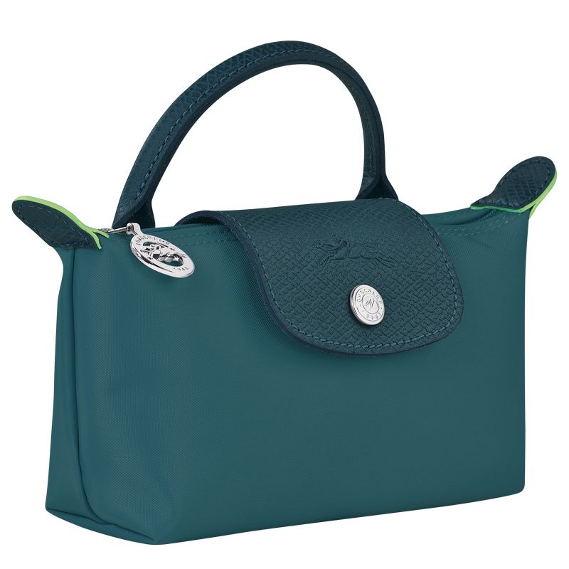 long champ Le Pliage Green with handle Recycled canvas Miesten Pouches Sinivihreä | FISG7321