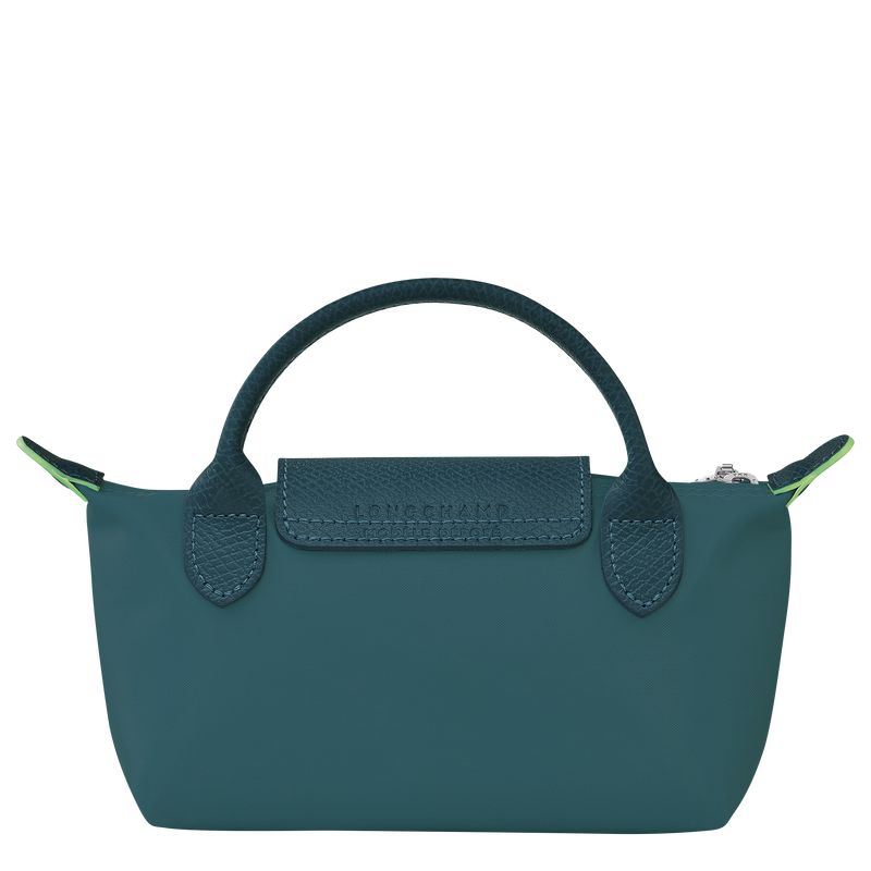 long champ Le Pliage Green with handle Recycled canvas Miesten Pouches Sinivihreä | FISG7321