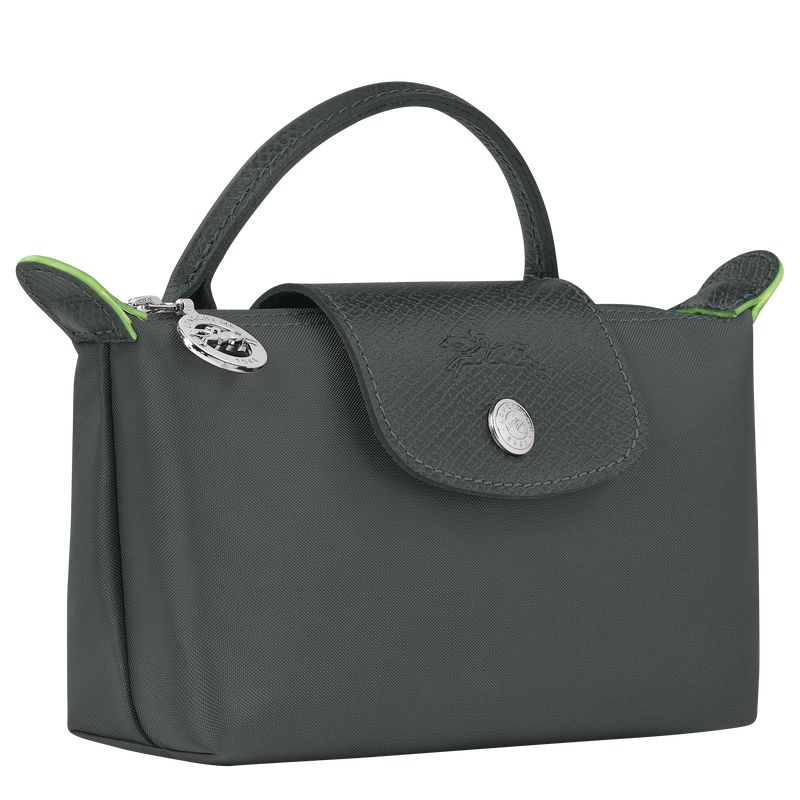 long champ Le Pliage Green with handle Recycled canvas Naisten Pouches Graphite | FIBE8453