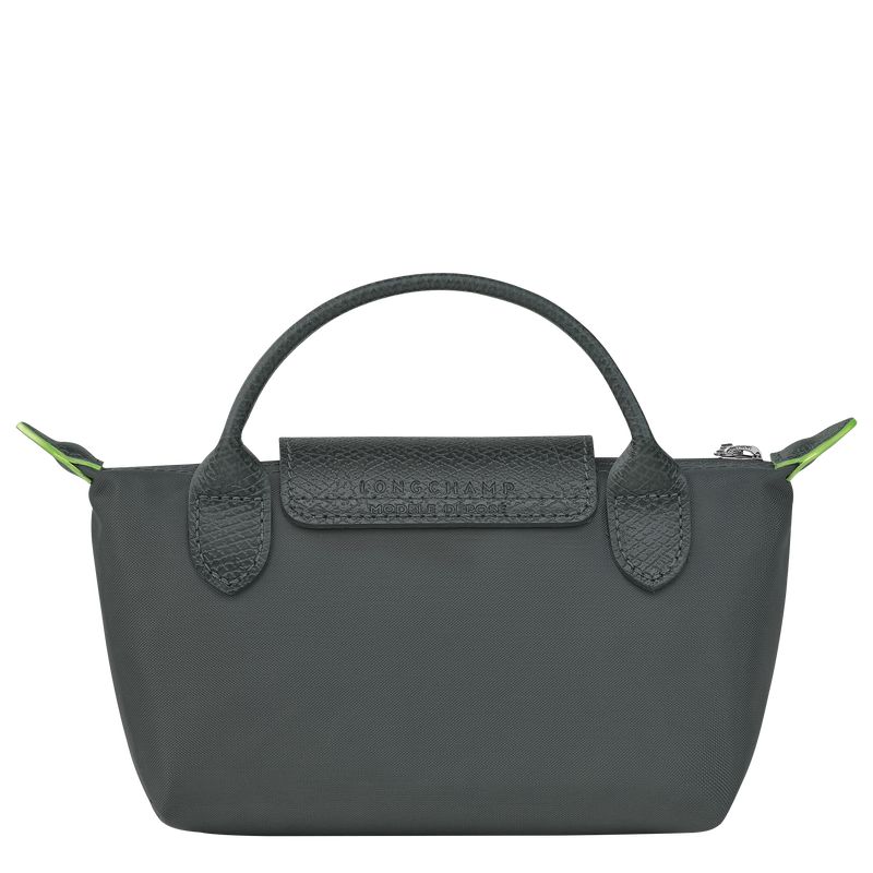 long champ Le Pliage Green with handle Recycled canvas Naisten Pouches Graphite | FIBE8453