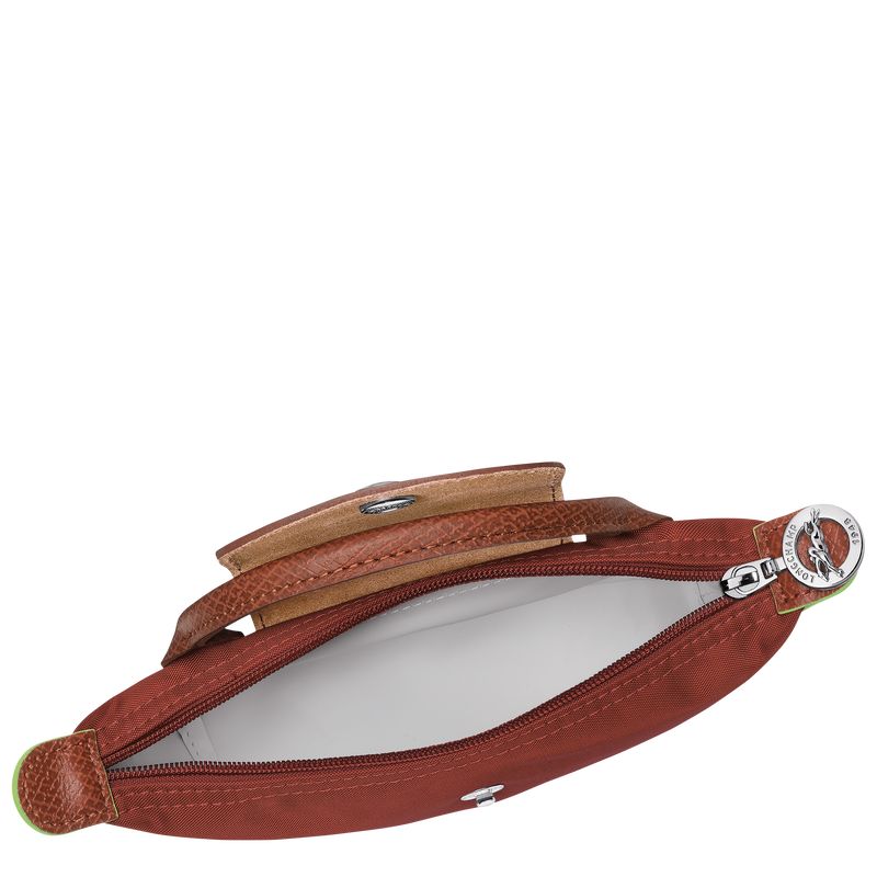 long champ Le Pliage Green with handle Recycled canvas Naisten Pouches Chestnut | FINW8449