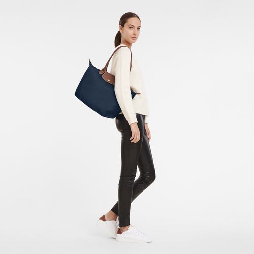 long champ Le Pliage Original L Tote Recycled canvas Naisten Olkalaukku Laivastonsininen | FIHA8804