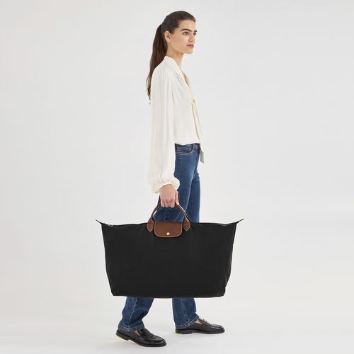 long champ Le Pliage Original M Recycled canvas Miesten Matkakassit Mustat | FIJP7212