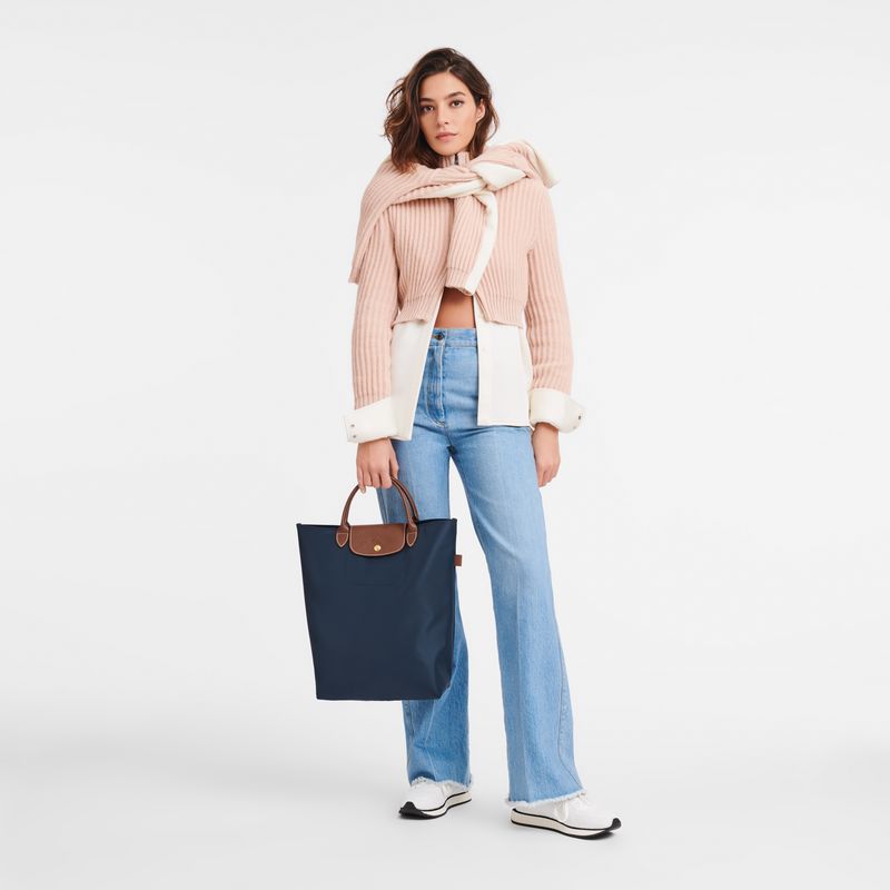 long champ Le Pliage Original M Tote Canvas Miesten Käsilaukku Laivastonsininen | FIJP7505