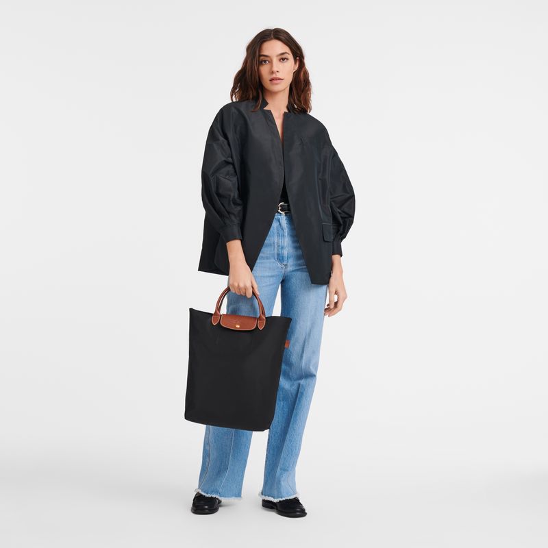 long champ Le Pliage Original M Tote Canvas Miesten Käsilaukku Mustat | FIHA7504