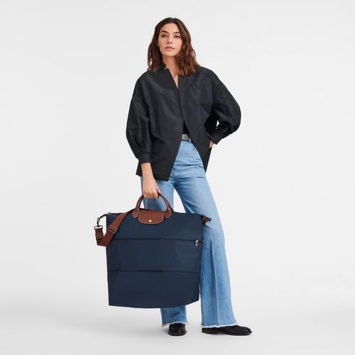 long champ Le Pliage Original expandable Recycled canvas Miesten Matkakassit Laivastonsininen | FINW7204