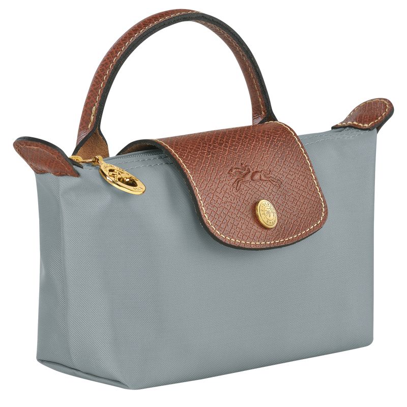 long champ Le Pliage Original with handle Recycled canvas Miesten Pouches Steel | FIIL7325