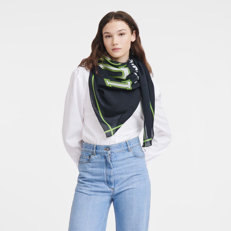 long champ Le Pliage University Scarf Wool Naisten Stoles Laivastonsininen | FINW8085