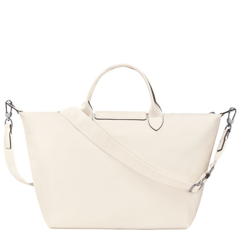 long champ Le Pliage Xtra L Leather Miesten Käsilaukku Ecru | FIPJ7479