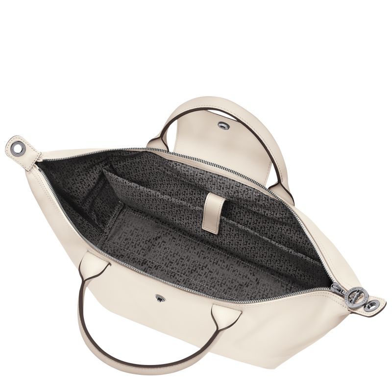 long champ Le Pliage Xtra L Leather Miesten Käsilaukku Ecru | FIPJ7479