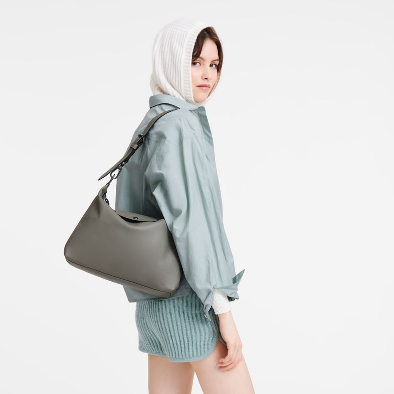 long champ Le Pliage Xtra M Hobo Leather Naisten Olkalaukku Turtledove | FITC8888