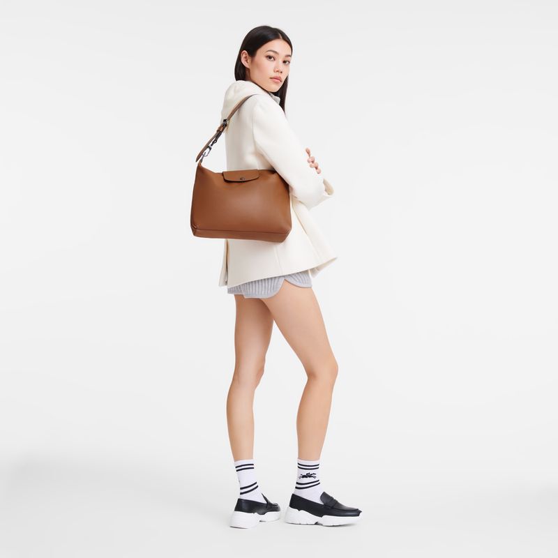 long champ Le Pliage Xtra M Hobo Leather Naisten Olkalaukku Cognac | FIIL8885