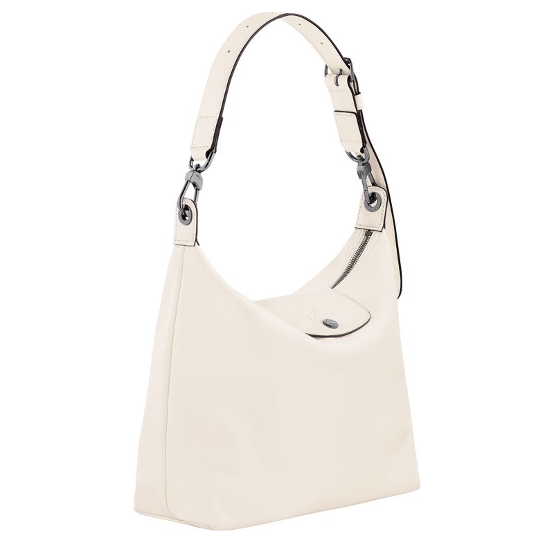 long champ Le Pliage Xtra M Hobo Leather Naisten Olkalaukku Ecru | FIPJ8883