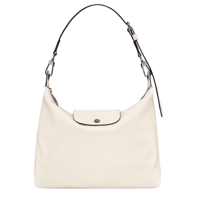 long champ Le Pliage Xtra M Hobo Leather Naisten Olkalaukku Ecru | FIPJ8883