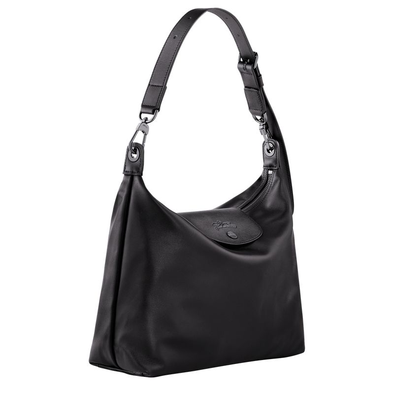 long champ Le Pliage Xtra M Hobo Leather Naisten Olkalaukku Mustat | FIAH8882