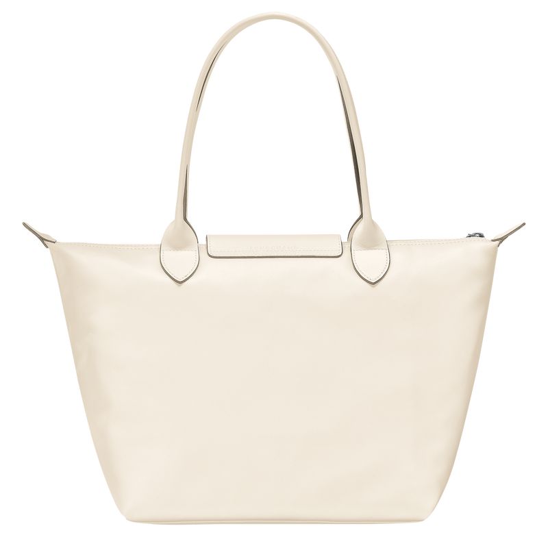 long champ Le Pliage Xtra M Tote Leather Naisten Olkalaukku Ecru | FIQM8840