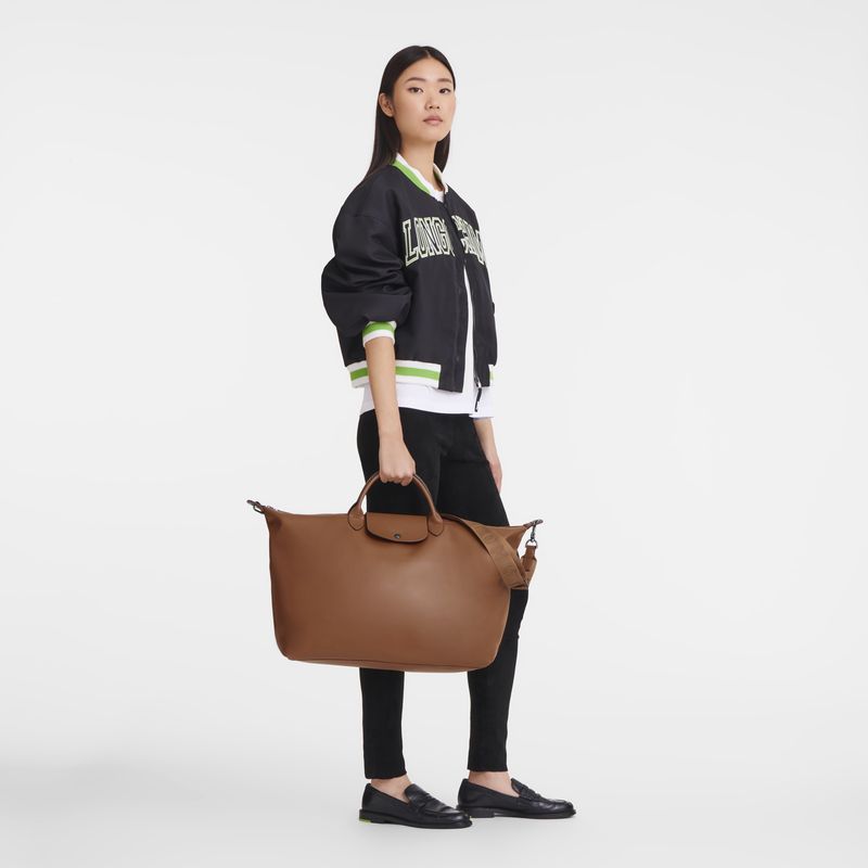 long champ Le Pliage Xtra S Leather Miesten Matkakassit Cognac | FIWN7227