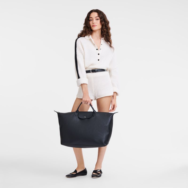 long champ Le Pliage Xtra S Leather Miesten Matkakassit Mustat | FIUZ7222