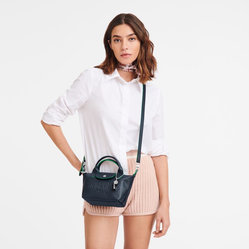 long champ Le Pliage Xtra XS Handbag Leather Naisten Mini Laukut Laivastonsininen | FINW9388