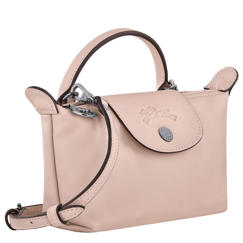 long champ Le Pliage Xtra XS Leather Naisten Pouches Nude | FINW8400