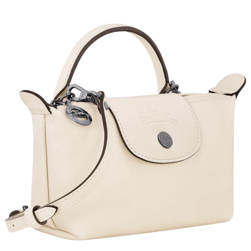 long champ Le Pliage Xtra XS Leather Naisten Pouches Ecru | FINW8397