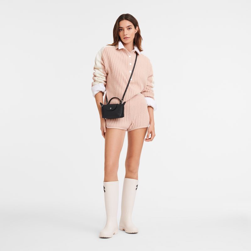 long champ Le Pliage Xtra XS Pouch Leather Naisten Crossbody Laukut Mustat | FIYX9002