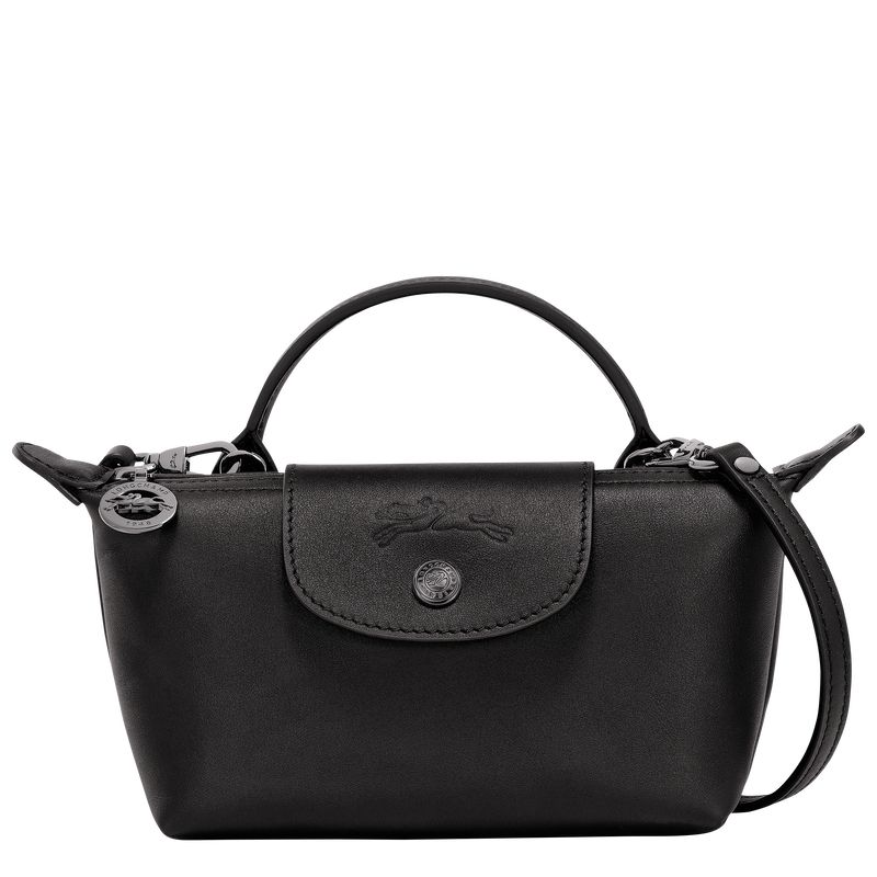 long champ Le Pliage Xtra XS Pouch Leather Naisten Crossbody Laukut Mustat | FIYX9002