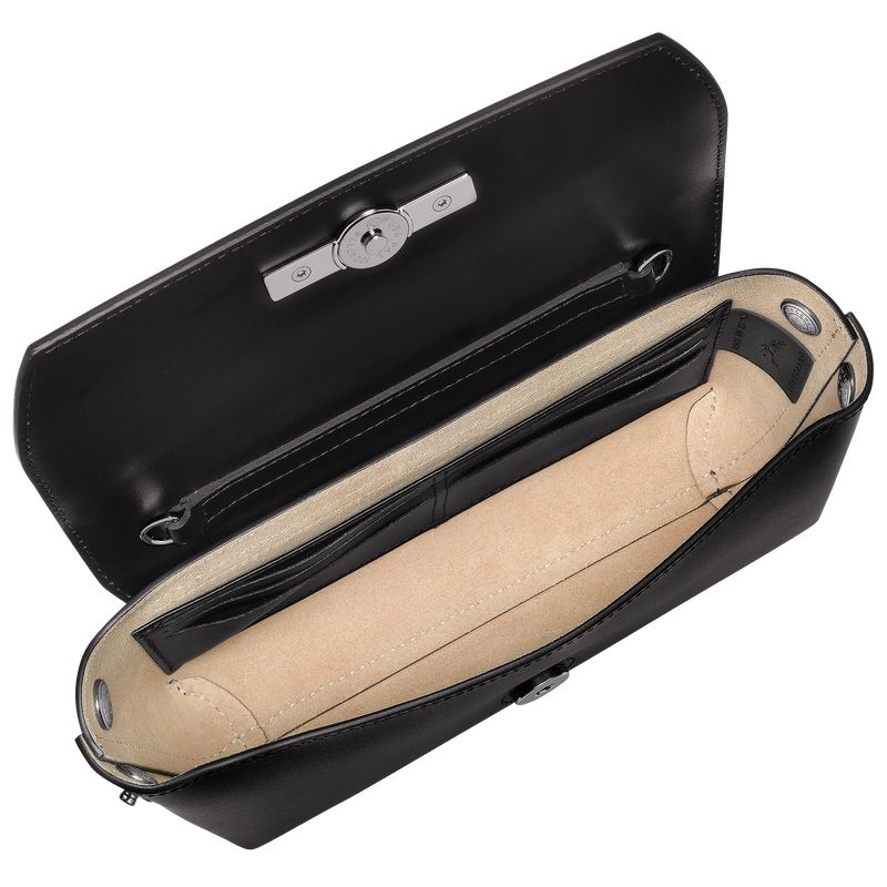 long champ Le Roseau Clutch Leather Naisten Mini Laukut Mustat | FISG9401