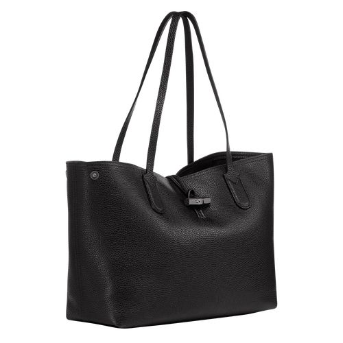 long champ Le Roseau Essential L Tote Leather Naisten Olkalaukku Mustat | FIXY8820