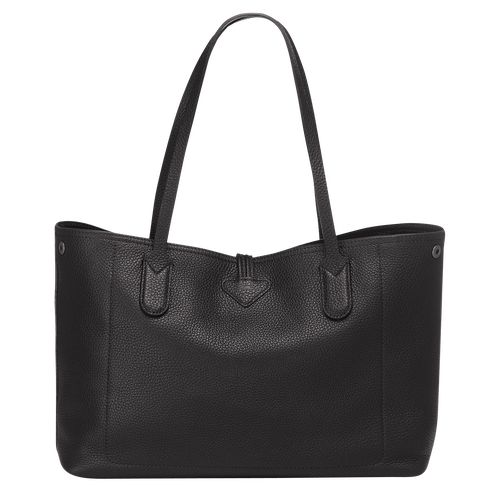 long champ Le Roseau Essential L Tote Leather Naisten Olkalaukku Mustat | FIXY8820