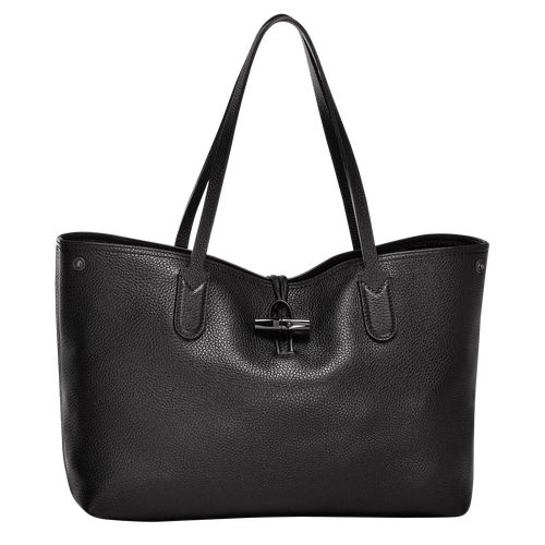 long champ Le Roseau Essential L Tote Leather Naisten Olkalaukku Mustat | FIXY8820