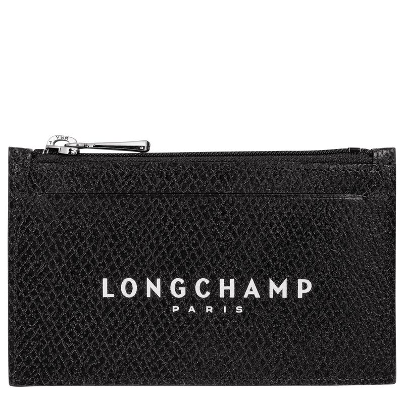 long champ Le Roseau Essential Leather Miesten Kolikkokukkarot Mustat | FIIL7392