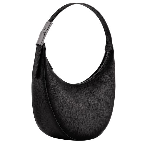 long champ Le Roseau Essential M Hobo Leather Naisten Olkalaukku Mustat | FIYX8783