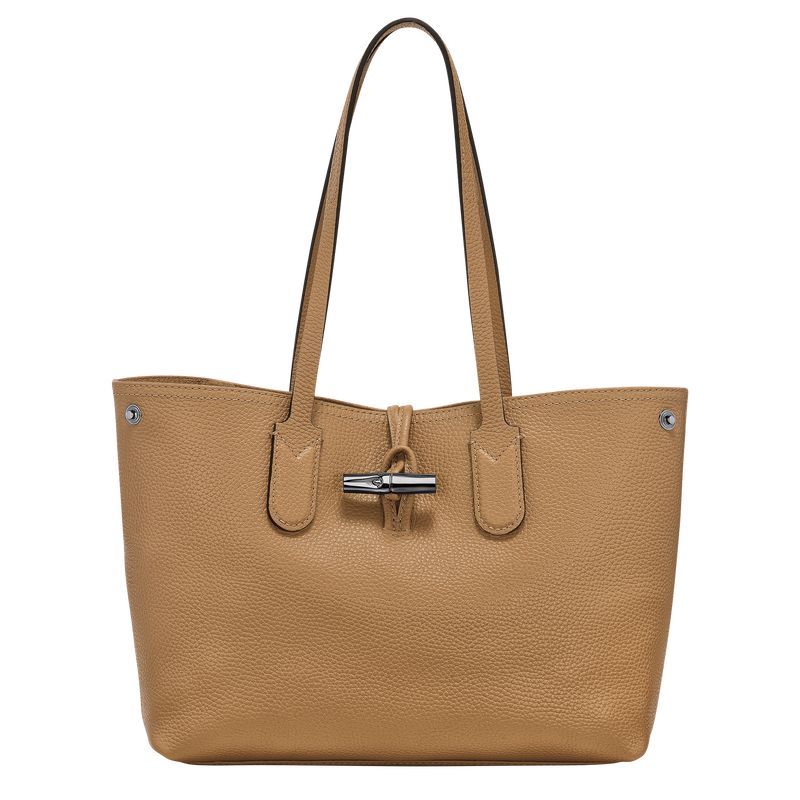 long champ Le Roseau Essential M Tote Leather Naisten Olkalaukku Fawn | FICT8862