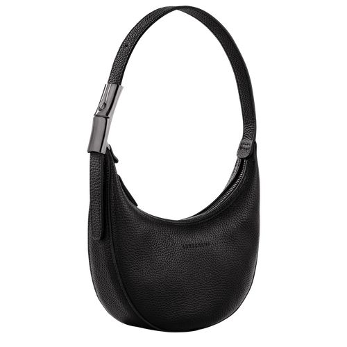 long champ Le Roseau Essential S Hobo Leather Naisten Olkalaukku Mustat | FIHA8825