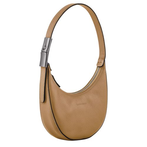 long champ Le Roseau Essential S Hobo Leather Naisten Olkalaukku Fawn | FIJP8824