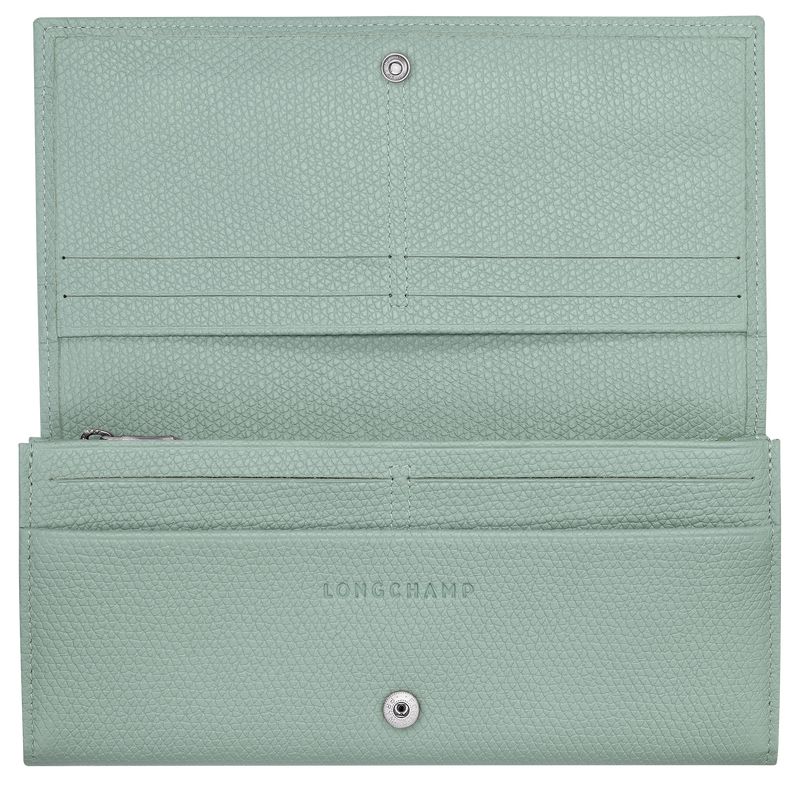 long champ Le Roseau Flap Leather Naisten Lompakko Celadon | FIGS8566