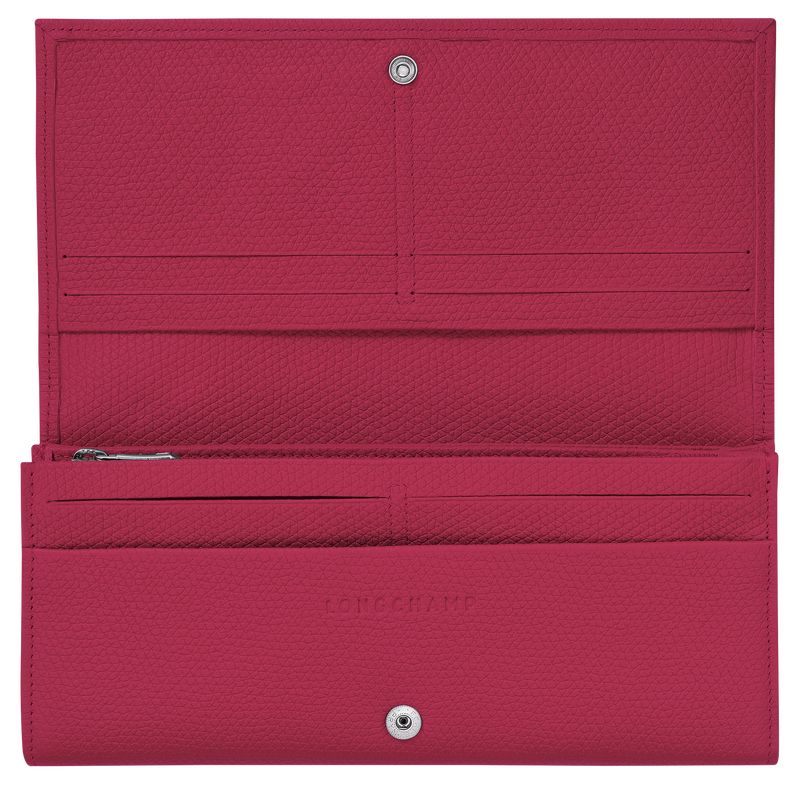 long champ Le Roseau Flap Leather Naisten Lompakko Beetroot | FICT8550