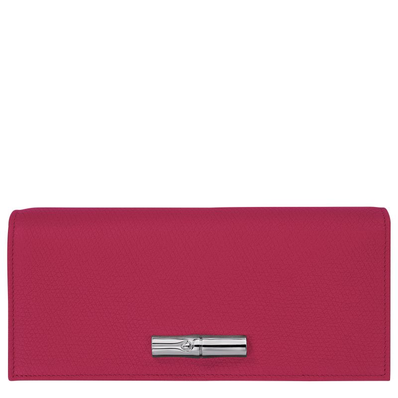 long champ Le Roseau Flap Leather Naisten Lompakko Beetroot | FICT8550