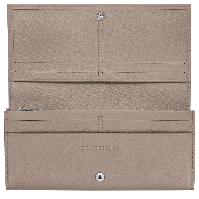 long champ Le Roseau Flap Leather Naisten Lompakko Clay | FIKO8546