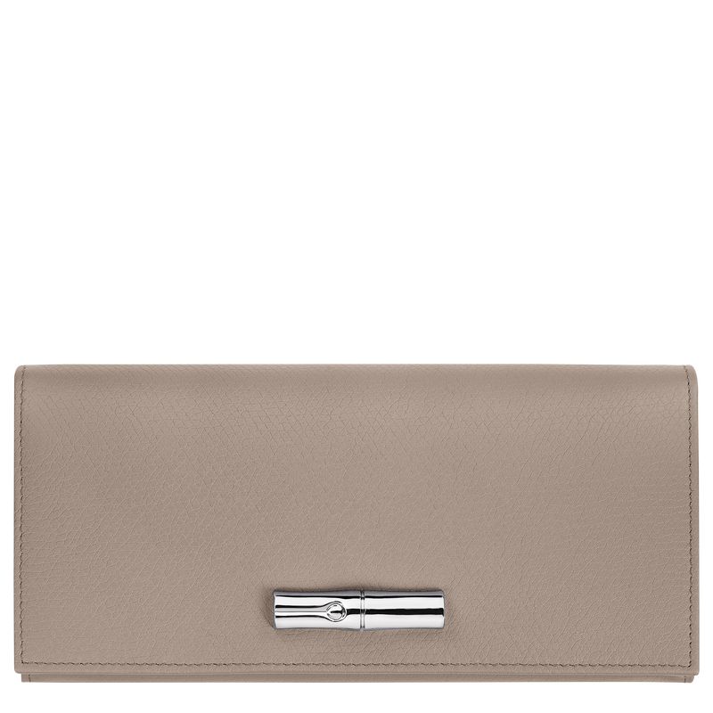 long champ Le Roseau Flap Leather Naisten Lompakko Clay | FIKO8546