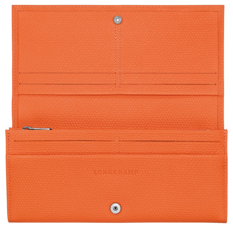 long champ Le Roseau Flap Leather Naisten Lompakko Oranssi | FIJP8545