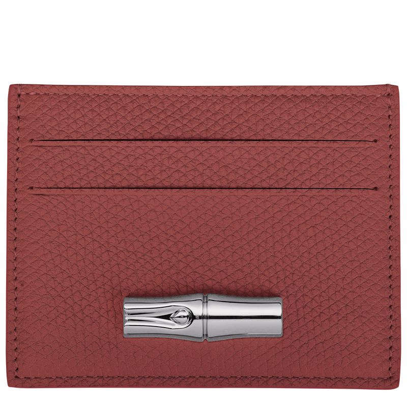 long champ Le Roseau Leather Naisten Korttikotelo Chestnut | FICT8498