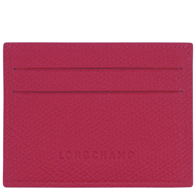 long champ Le Roseau Leather Naisten Korttikotelo Beetroot | FIOK8485