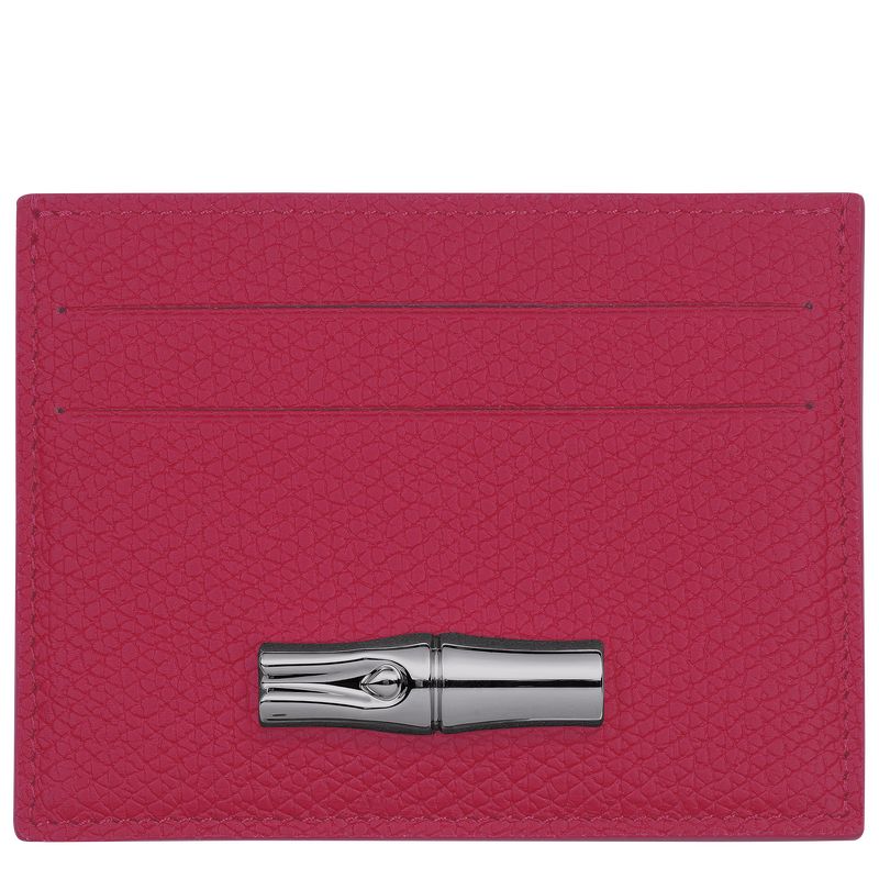 long champ Le Roseau Leather Naisten Korttikotelo Beetroot | FIOK8485