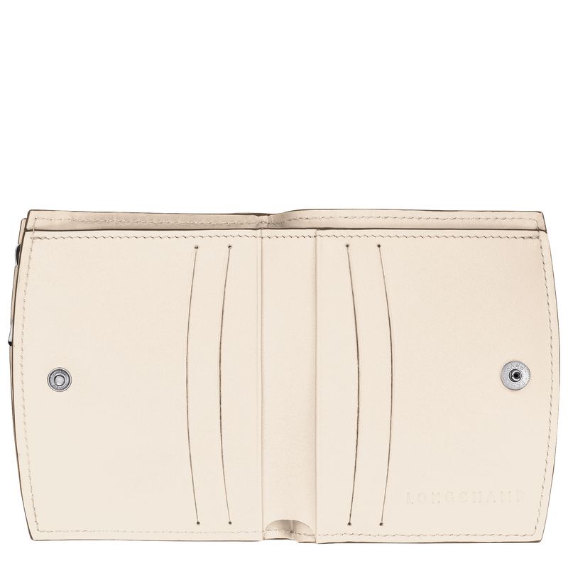 long champ Le Roseau Leather Naisten Lompakko Ecru | FIKO8563