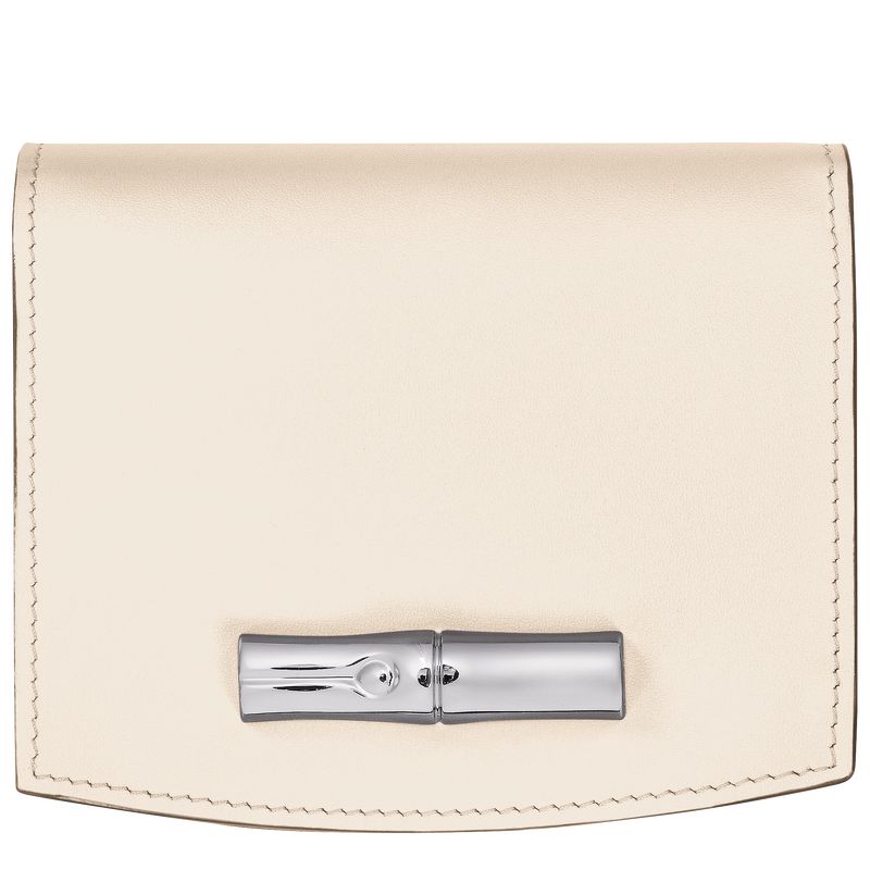 long champ Le Roseau Leather Naisten Lompakko Ecru | FIKO8563