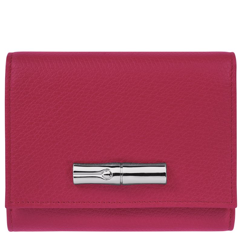 long champ Le Roseau Leather Naisten Lompakko Beetroot | FIFD8542