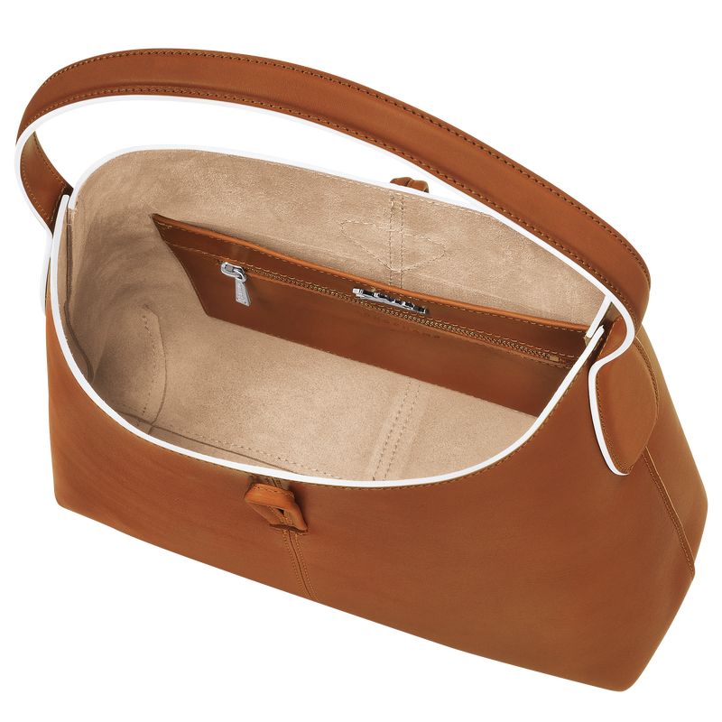 long champ Le Roseau M Hobo Leather Naisten Olkalaukku Cognac | FIZU8860